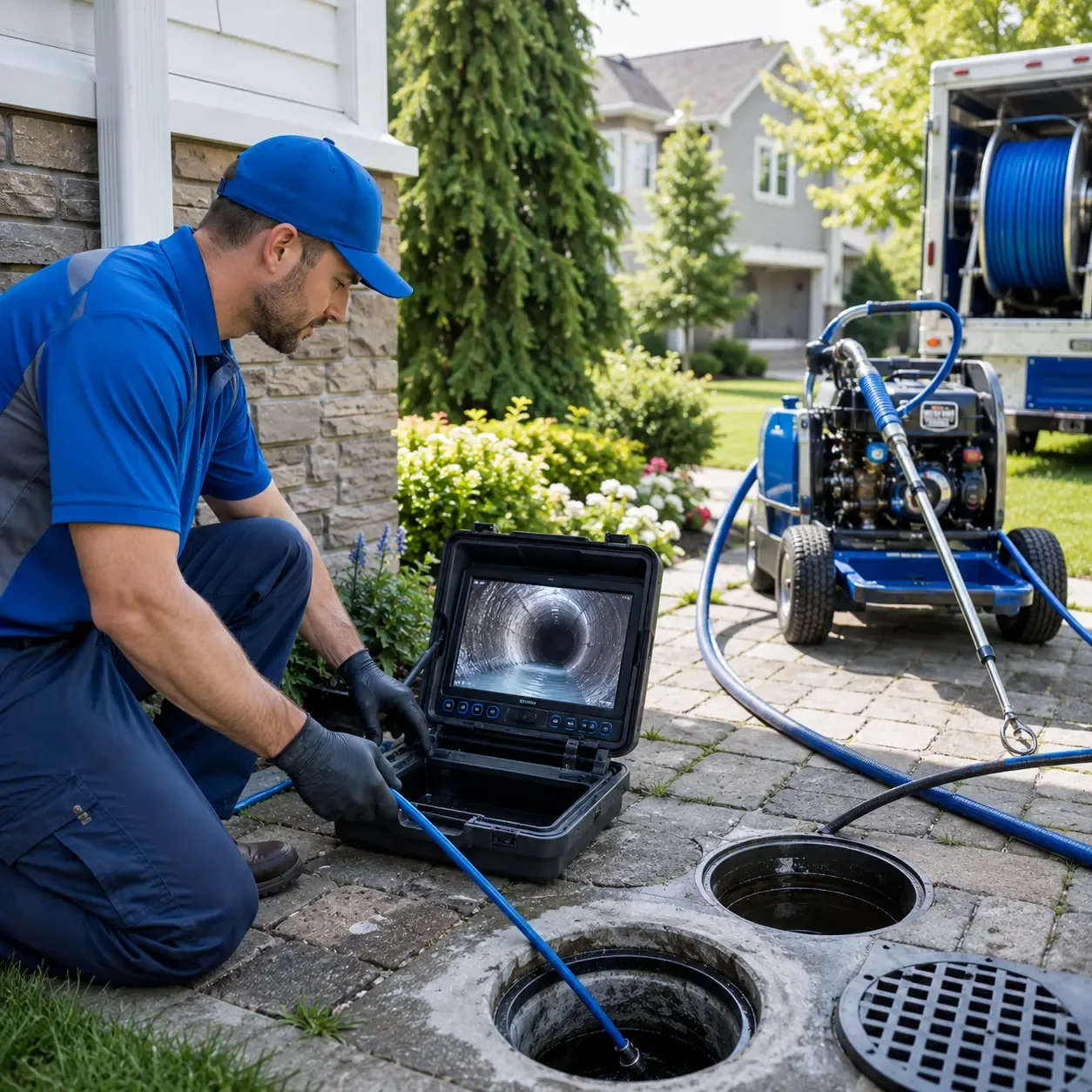 Outdoor drain cleaning professionals serving Blue Grass, IA